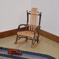 A&L Furniture Amish-Made Hickory Child's Rocker, Natural Finish
