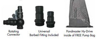 Accessories included with Pondmaster® Energy-Saving HY-Drive Hybrid Water Pumps