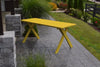 A&L Furniture Co. Amish-Made Pine Cross-Leg Picnic Table, Canary Yellow