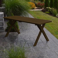 A&L Furniture Co. Amish-Made Pine Cross-Leg Picnic Table, Coffee