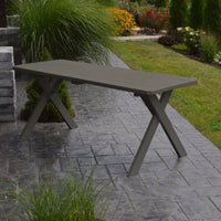 A&L Furniture Co. Amish-Made Pine Cross-Leg Picnic Table, Olive Gray