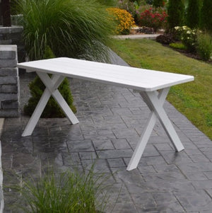 A&L Furniture Co. Amish-Made Pine Cross-Leg Picnic Table, White