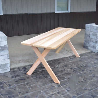 A&L Furniture Cedar Cross-Leg Picnic Table, Unfinished