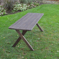 A&L Furniture Amish-Made Pressure-Treated Pine Cross-Leg Picnic Table, Walnut Stain