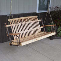 A&L Furniture Co. Amish-Made Rustic Hickory Porch Swing