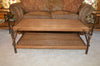 A&L Furniture Hickory Coffee Table with Shelf, Walnut Finish