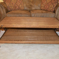 A&L Furniture Hickory Coffee Table with Shelf, Walnut Finish