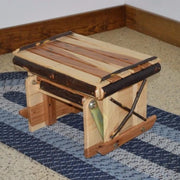 A&L Furniture Amish-Made Rustic Hickory Gliding Ottoman