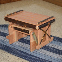 A&L Furniture Amish-Made Hickory Gliding Ottoman, Natural Finish