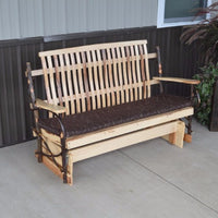 A&L Furniture Co. Amish-Made 5' Rustic Hickory Porch Glider