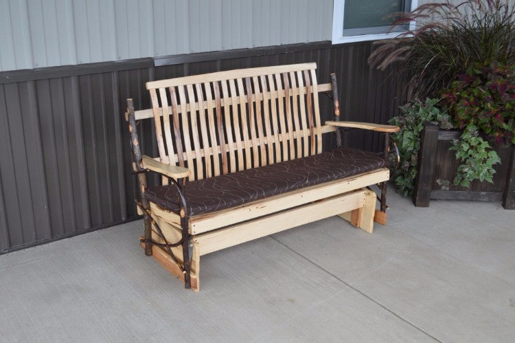 A&L Furniture Co. Amish-Made 5' Rustic Hickory Porch Glider