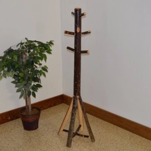 A&L Furniture Amish-Made Rustic Hickory Coat Tree