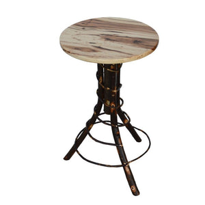 A&L Furniture Amish-Made Hickory Accent Table, Rustic Hickory