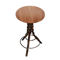 A&L Furniture Amish-Made Hickory Accent Table, Natural Finish