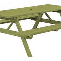 A&L Furniture Co. Amish-Made Pressure-Treated Pine Picnic Tables with Attached Benches