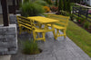 A&L Furniture Pine Traditional Picnic Table with Backed Benches, Canary Yellow