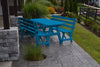 A&L Furniture Pine Traditional Picnic Table with Backed Benches, Caribbean Blue