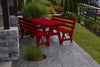 A&L Furniture Pine Traditional Picnic Table with Backed Benches, Tractor Red