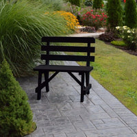 A&L Furniture Amish-Made 2' Pine Traditional Backed Bench, Black