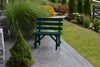A&L Furniture Amish-Made 2' Pine Traditional Backed Bench, Dark Green