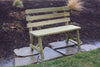 A&L Furniture Amish-Made Pine Traditional Backed Bench, Linden Leaf