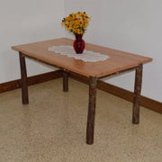 A&L Furniture Amish Hickory 5' Farm Dining Table, Natural Finish