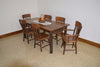 A&L Furniture Amish Hickory 7-Piece Farm Table and Chair Set, Walnut Finish