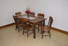 A&L Furniture Amish Hickory Deluxe 7-Piece Farm Table and Chair Set, Walnut Finish