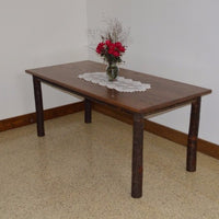 A&L Furniture Amish Hickory 6' Farm Dining Table, Walnut Finish