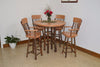 A&L Furniture Co. Amish-Made Hickory 5-Piece Bar Table and Swivel Chair Set, Natural Finish