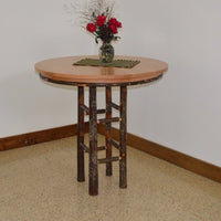 A&L Furniture 44" Amish-Made Hickory Bar Table, Natural Finish