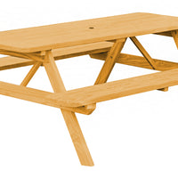 A&L Furniture Co. Amish-Made Pressure-Treated Pine Picnic Tables with Attached Benches
