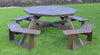 A&L Furniture Co. 54" Amish-Made Octagonal Pressure-Treated Pine Walk-In Picnic Table, Walnut Stain