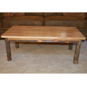 A&L Furniture Rustic Hickory Solid Wood Coffee Table