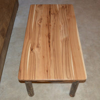 Top view of A&L Furniture Rustic Hickory Solid Wood Coffee Table