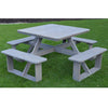 A&L Furniture Co. 44" Amish-Made Square Cedar Walk-In Picnic Tables, Gray Stain