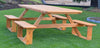 A&L Furniture Co. 8' Amish-Made Rectangular Cedar Walk-In Picnic Table, Natural Stain