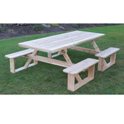 A&L Furniture Co. 8' Amish-Made Rectangular Cedar Walk-In Picnic Table