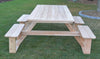 A&L Furniture Co. 8' Amish-Made Rectangular Cedar Walk-In Picnic Table, Unfinished