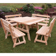 A&L Furniture Company 43" Amish-Made Square Cedar Picnic Table