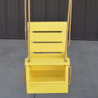 A&L Furniture Co. Amish-Made Classic Pine Baby Swing, Canary Yellow