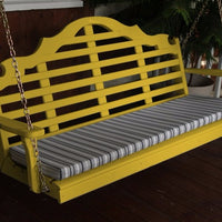 A&L Furniture Amish-Made Pine Marlboro Porch Swing, Canary Yellow