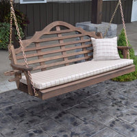 A&L Furniture Co. Amish-Made Cedar Marlboro Porch Swing, Walnut Stain