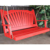 A&L Furniture Amish-Made Pine Fanback Porch Swing, Tractor Red