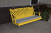A&L Furniture Amish-Made Pine Fanback Porch Swing, Canary Yellow