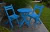 A&L Furniture Poly Round Coronado Folding Bistro Set, Blue