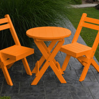 A&L Furniture Poly Round Coronado Folding Bistro Set, Orange