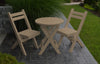 A&L Furniture Poly Round Coronado Folding Bistro Set, Weathered Wood