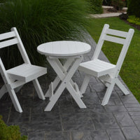 A&L Furniture Poly Round Coronado Folding Bistro Set, White