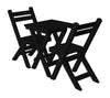 A&L Furniture Poly Square Coronado Folding Bistro Set, Black